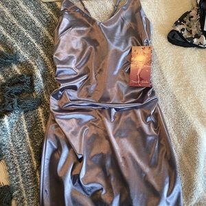 Dry Goods Emerald Sundae satin dress